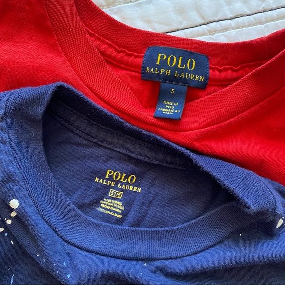 Polo by Ralph Lauren Short Sleeved Tee Bundle In Classic Red And Navy sz Boys 5 - Picture 3 of 6